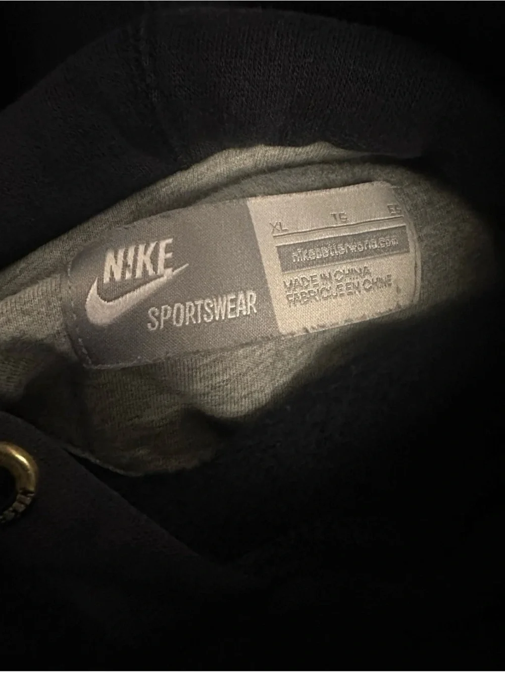 Nike Black Crewneck Hoodie with White Logo
